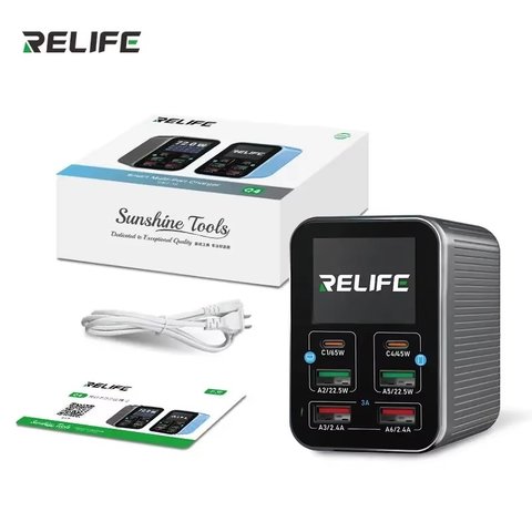 Сетевое зарядное устройство RELIFE Q4, 72 Вт, Quick Charge, Power Delivery (PD), 6 портов Превью 6