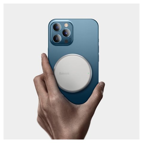Wireless Charger Baseus Simple Mini Magnetic, (Power Delivery (PD), white, USB type C, plastic, metal, glass, 15 W, with cable, magnetic) #WXJK-F02 Preview 1