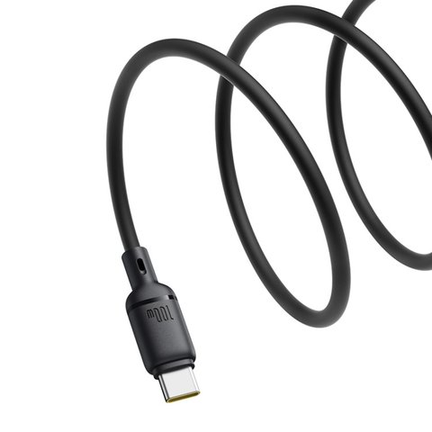 Cable USB Baseus Silky, 2xUSB tipo-C, 200 cm, 100 W, negro, de silicona, #P10377704113-01 Vista previa  1
