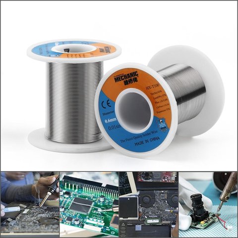Припой Mechanic HX-T100, Sn 63% , Pb 37%, флюс 1-3%, 0,4 мм, 200 г Превью 3