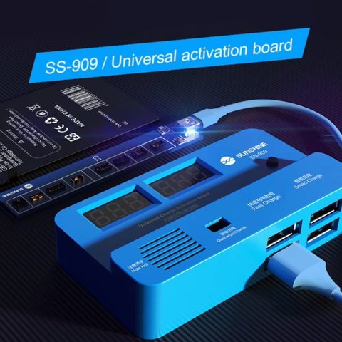 Cable para activar batería Sunshine SS-909, con indicador digital de carga, circuito de activación de batería, iphone 6 - 15 pro Max/ Android/ ipad Vista previa  1