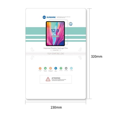 Гідрогелева плівка Sunshine SS-057P+, 320 мм, 230 мм, 20 шт., 12,9" Прев'ю 1