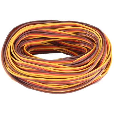 Сервокабель 3x26AWG, 0,13 мм², 1 м, плоский, оранжевый, коричневый, желтый Превью 1