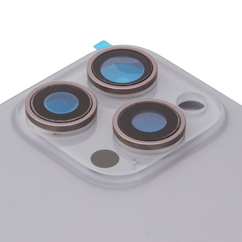 Задня панель корпуса для iPhone 15 Pro Max, сіра, із склом камери, Original (PRC), natural titanium Прев'ю 1