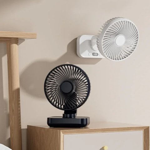 Вентилятор D606Y, черный, с дисплеем, с держателем, с аккумулятором, настольный, USB тип-C Превью 2