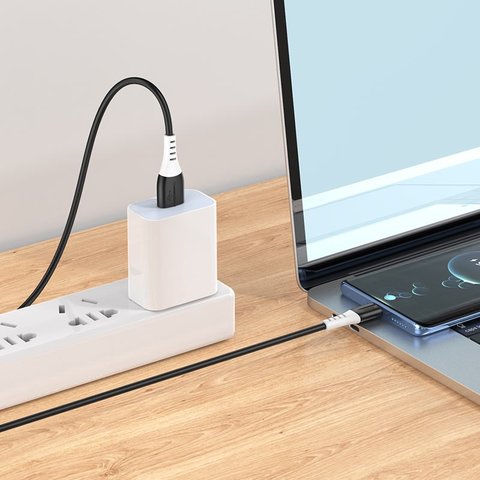 USB кабель Hoco X82, USB тип-C, USB тип-A, 100 см, 3 A, черный, силиконовый, #6931474768575 Превью 2